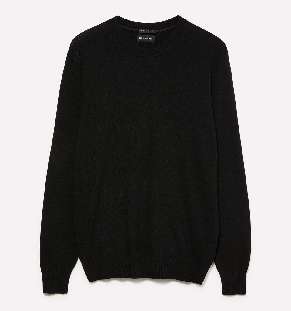 Black regular fit crew neck sweater - men's crew neck sweaters - Black | Sisley image number 1